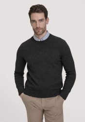 hessnatur Herren Strick Pullover Regular aus Bio-Merinowolle mit Bio-Baumwolle - grau GrösseXXL