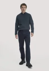 hessnatur Herren Chino RON Relaxed aus Bio-Baumwolle - blau - Größe 34/34