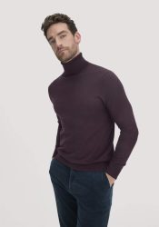 hessnatur Herren Strick Rollkragen Pullover Regular aus Bio-Merinowolle - braun GrösseXXL