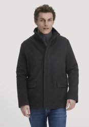 hessnatur Herren Wolljacke Regular aus Schurwolle - grau Grösse50