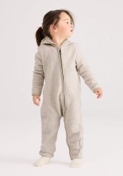 hessnatur Baby Fleece Overall aus Bio-Baumwolle - beige Grösse50/56
