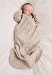 hessnatur Baby Wollfrottee Schlafsack aus Bio-Merinowolle - beige Grösse110 cm