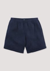 hessnatur Kinder Musselin Shorts PURE COMFORT aus Bio-Baumwolle - blau Grösse122/128