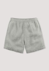 hessnatur Kinder Musselin Shorts PURE COMFORT aus Bio-Baumwolle - grau Grösse110/116