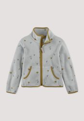 hessnatur Kinder Fleece Jacke aus Bio-Baumwolle - grau Grösse122/128