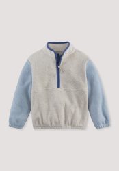 hessnatur Kinder Fleece Sweatshirt aus Bio-Baumwolle - blau Grösse110/116