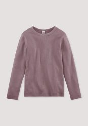 hessnatur Kinder Rib Shirt aus Bio-Baumwolle - lila Grösse122/128