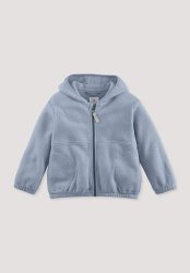 hessnatur Kinder Fleece Jacke Regular aus Bio-Baumwolle - blau Grösse134/140