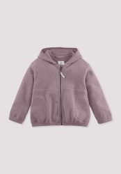 hessnatur Kinder Fleece Jacke Regular aus Bio-Baumwolle - lila Grösse134/140
