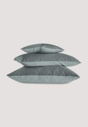 hessnatur Satin Wende-Kissenbezug aus Bio-Baumwolle - grün Grösse80x80 cm
