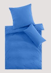 hessnatur Perkal Bettwäsche-Set aus Bio-Baumwolle - blau Grösse240x220 / 2x40x80 cm