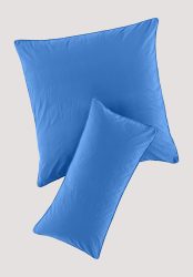 hessnatur Perkal Kissenbezug aus Bio-Baumwolle - blau Grösse40x80 cm