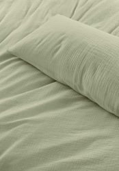 hessnatur Musselin Bettwäsche-Set aus Bio-Baumwolle - grün Grösse240x220 / 2x40x80 cm