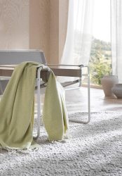 hessnatur Mix Plaid LIA aus Bio-Baumwolle mit Bio-Lambswool - gelb Grösse130x180 cm