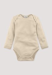 hessnatur Baby Body Langarm aus Bio-Merinowolle mit Seide - beige Grösse98/104
