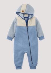 hessnatur Baby Softfleece Overall aus Bio-Baumwolle - blau Grösse62/68