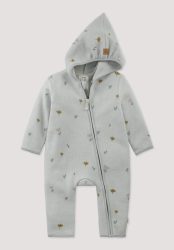 hessnatur Baby Fleece Overall aus Bio-Baumwolle - grau Grösse98