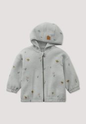 hessnatur Baby Fleece Jacke reiner Bio-Baumwolle - grau Grösse98/104