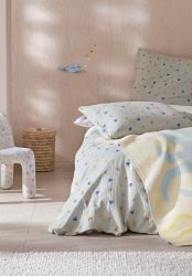 hessnatur Baby Musselin Bettwäsche aus Bio-Baumwolle - blau Grösse100x135 / 40x60 cm
