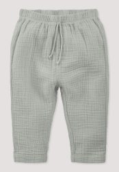 hessnatur Baby Musselin Hose aus Bio-Baumwolle - grau Grösse50/56