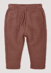 hessnatur Baby Musselin Hose aus Bio-Baumwolle - braun Grösse86/92