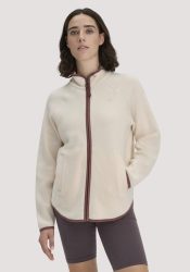 hessnatur Loungewear Fleece Jacke Relaxed ACTIVE LIGHT aus Bio-Baumwolle - naturfarben GrösseXS