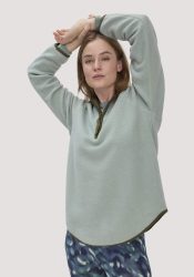 hessnatur Loungewear Fleece Hoodie Relaxed ACTIVE LIGHT aus Bio-Baumwolle - grün GrösseXXL