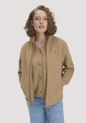 hessnatur Loungewear Fleece Jacke Relaxed ACTIVE LIGHT aus Bio-Baumwolle - braun GrösseXS