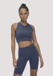 hessnatur Loungewear Bustier ACTIVE COMFORT aus Bio-Baumwolle - blau Grösse46