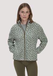 hessnatur Loungewear Fleece Jacke Relaxed ACTIVE LIGHT aus Bio-Baumwolle - grün GrösseXS