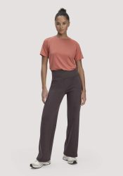 hessnatur Loungewear Hose Wide Leg ACTIVE COMFORT aus Bio-Baumwolle - braun GrösseXS