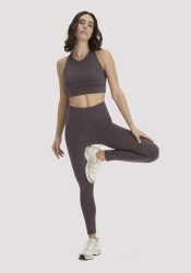 hessnatur Loungewear Leggings High Waist ACTIVE COMFORT aus Bio-Baumwolle - braun GrösseXXL/k