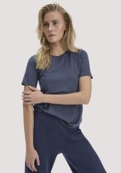 hessnatur Loungewear T-Shirt Regular ACTIVE COMFORT aus TENCEL™ Lyocell - blau Grösse36