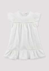 hessnatur Baby Jersey Kleid aus Bio-Baumwolle - weiß Grösse98/104