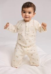hessnatur Baby Piqué Erstlingsset aus Bio-Baumwolle - naturfarben Grösse62/68