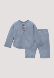 hessnatur Baby Piqué Erstlingsset aus Bio-Baumwolle - blau Grösse50/56
