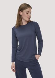 hessnatur Loungewear Longsleeve Regular ACTIVE COMFORT aus TENCEL™ Lyocell - blau Grösse34