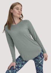 hessnatur Loungewear Longsleeve Regular ACTIVE COMFORT aus TENCEL™ Lyocell - grün Grösse36