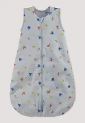 hessnatur Baby Musselin Schlafsack aus Bio-Baumwolle - blau Grösse59cm