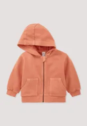 hessnatur Baby Sweatjacke BETTER RECYCLING aus Bio-Baumwolle - orange Grösse86/92