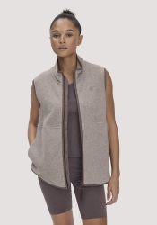 hessnatur Loungewear Fleece Weste Regular ACTIVE LIGHT aus Bio-Baumwolle - beige GrösseXS