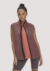hessnatur Loungewear Fleece Weste Regular ACTIVE LIGHT aus Bio-Baumwolle - braun GrösseL