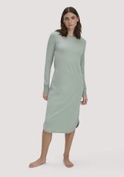 hessnatur Damen Nachthemd PURE COTTON aus Bio-Baumwolle - grün Grösse38