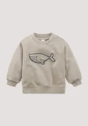 hessnatur Baby Sweatshirt BETTER RECYCLING aus Bio-Baumwolle - beige Grösse98/104