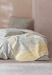 hessnatur Baby & Kinder Decke aus Bio-Baumwolle - blau Grösse75x100 cm