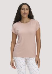 hessnatur Damen Schlaf T-Shirt PURE FLOW aus TENCEL™ Modal - rosa Grösse42