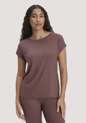 hessnatur Damen Schlaf T-Shirt PURE FLOW aus TENCEL™ Modal - braun Grösse36