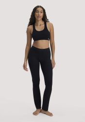 hessnatur Damen Leggings Flared SOFT RIB aus Bio-Baumwolle - schwarz Grösse38