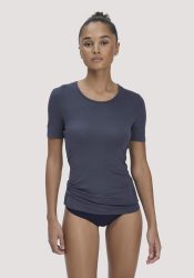 hessnatur Damen T-Shirt PURE FLOW aus TENCEL™ Modal - blau Grösse34