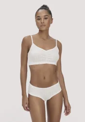 hessnatur Damen Pointelle Bustier PURE COTTON aus Bio-Baumwolle - weiß Grösse40